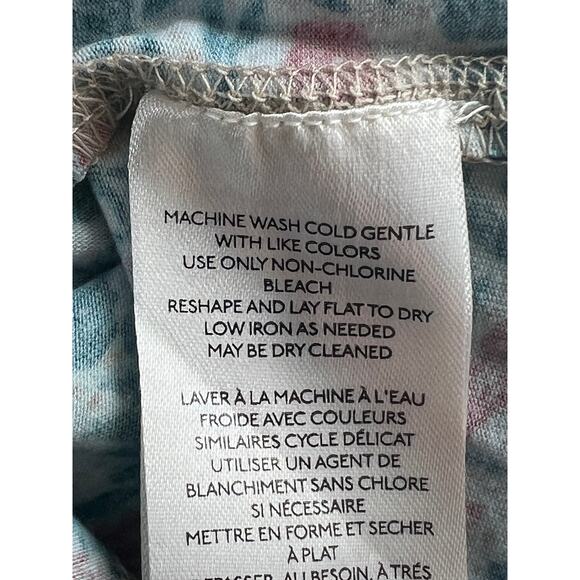 FREE PEOPLE TOP WOMENS XSMALL MELANIE FLORAL LONG SLEEVE STRETCH SHIRT SAND - Picture 10 of 12